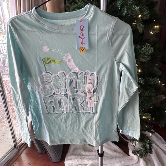 2 Cat & Jack tops-Dance to the Beat & Snow Fort long Sleeve Shirts sz 8 - Picture 3 of 9